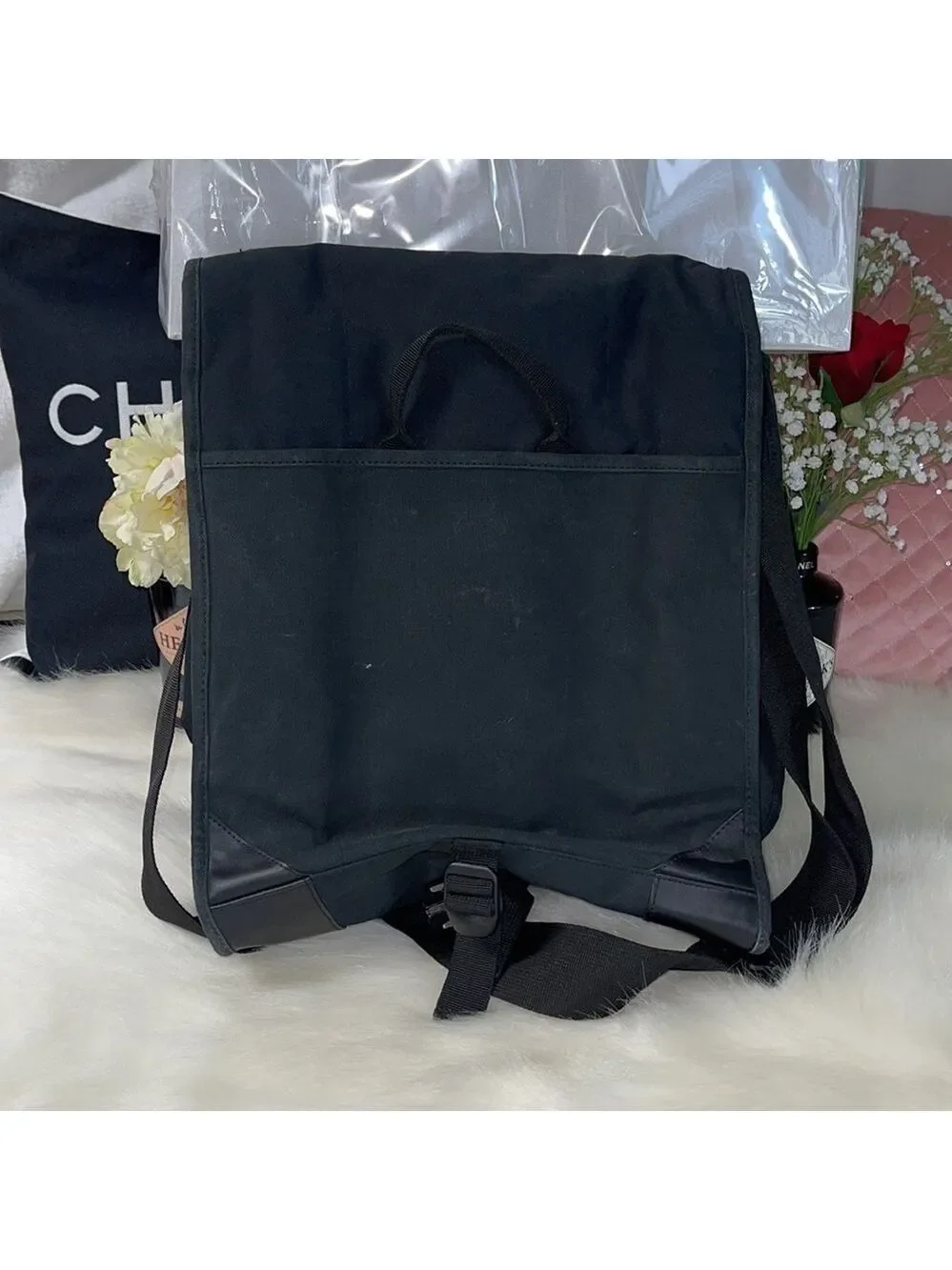 NIKE MESSENGER BAG BLACK COMPUTER BAG OVERNIGHT CROSSBODY SHOULDER ATTACHÉ BAG